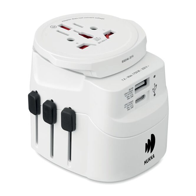 Firmengeschenk Skross Pro Light USB 30W PD – weiss – mit Logo bedruckt als Kundenpräsent für Messen & Promotion
