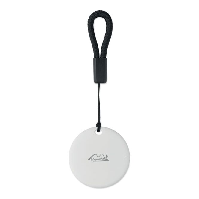 Werbegeschenk MILI Lifemate Life Tag Duo Locator – weiss – mit Logo bedruckt IP65 wasserfest für Technik-Messen und den Büroalltag
