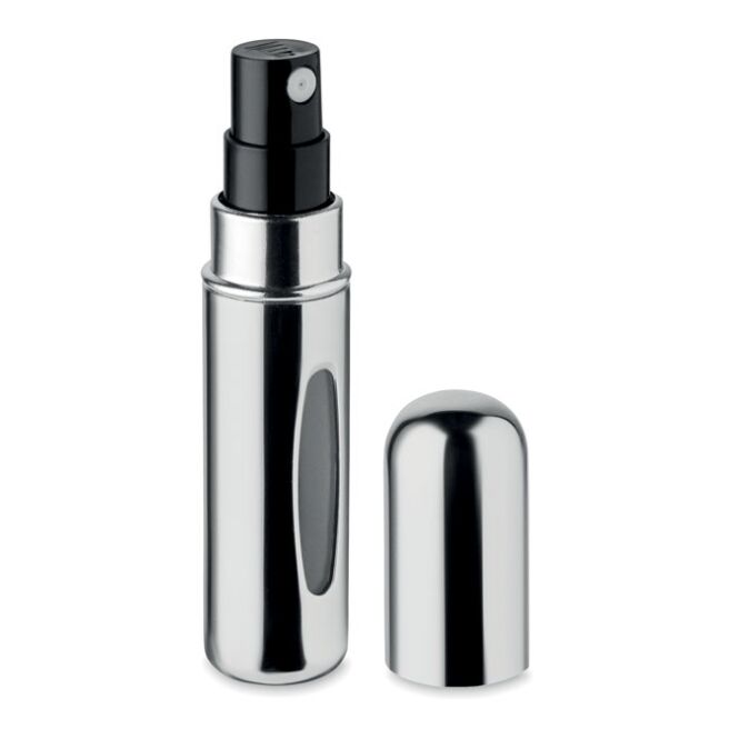 Werbeartikel Parfümzerstäuber 5ml – mattsilber – mit Logo bedruckt für Messen & Promotion