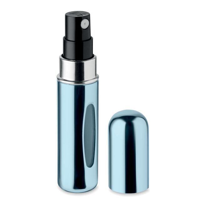 Werbeartikel Parfümzerstäuber 5ml – himmelblau – mit Logo bedruckt für Messen & Promotion