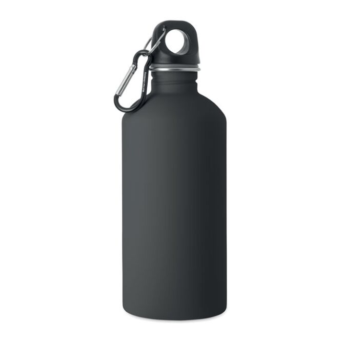 Werbeartikel Trinkflasche 500 ml – schwarz – mit Logo bedruckt nachhaltig auslaufsicher für Sportevents & Turniere