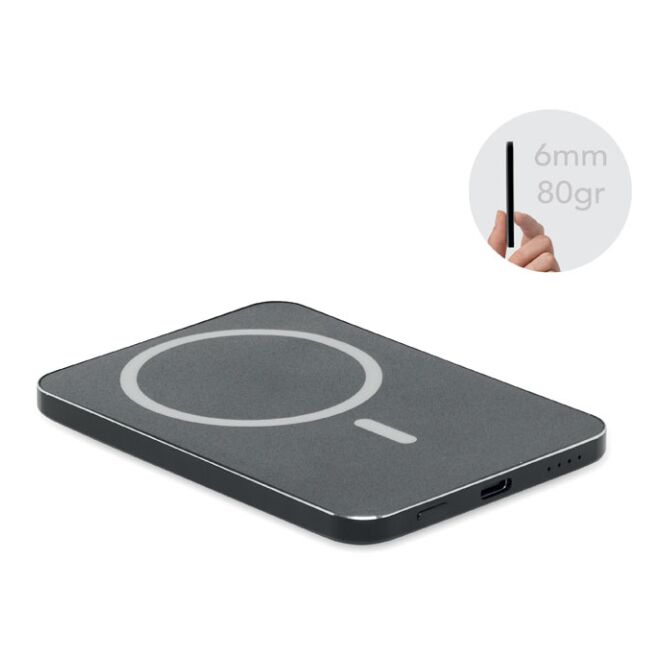 Werbeartikel Powerbank 5000 mAh – schwarz – mit Logo bedruckt