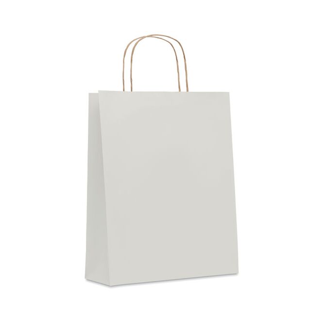 Firmengeschenk Papiertüte Medium 90 g/m² – transparent – mit individuellem Werbedruck nachhaltiges Verpackungsmittel für CSR