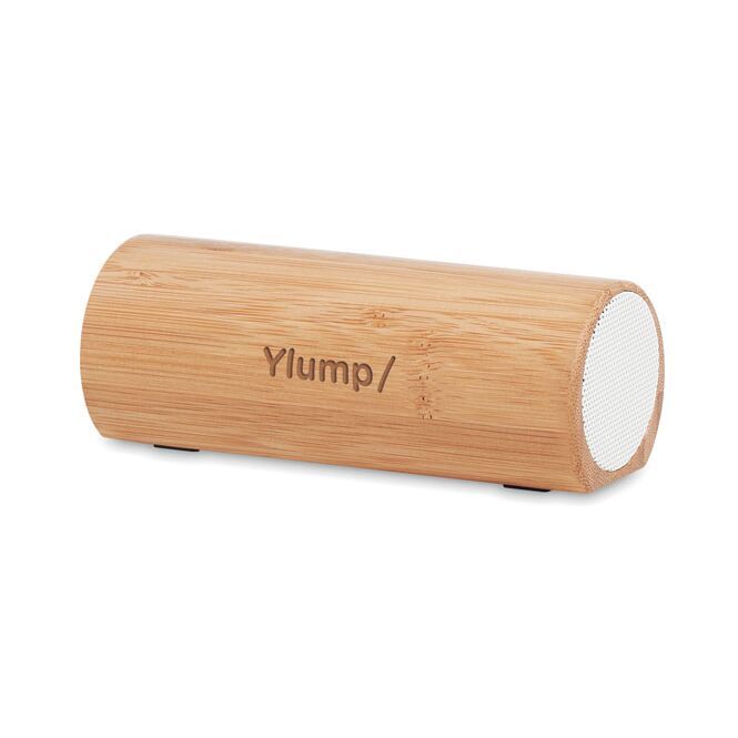 Firmengeschenk Bluetooth Lautsprecher Bambus – holzfarben – mit Gravur 2x5W 2000 mAh Akku für das Homeoffice