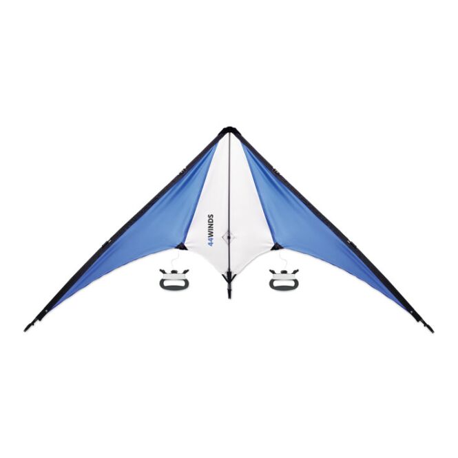 Werbeartikel Delta-Kite Lenkdrachen – königsblau – mit Logo bedruckt für Messen & Promotion
