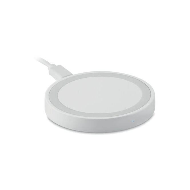 Kundengeschenk Wireless Charger 10W – weiss – mit Logo bedruckt für das Homeoffice
