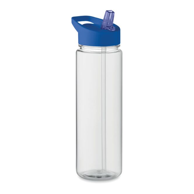 Werbeartikel Trinkflasche RPET 650ml – königsblau – mit Logo bedruckt 650ml nachhaltig BPA-frei mit Trinkhalm für Sportevents & Turniere