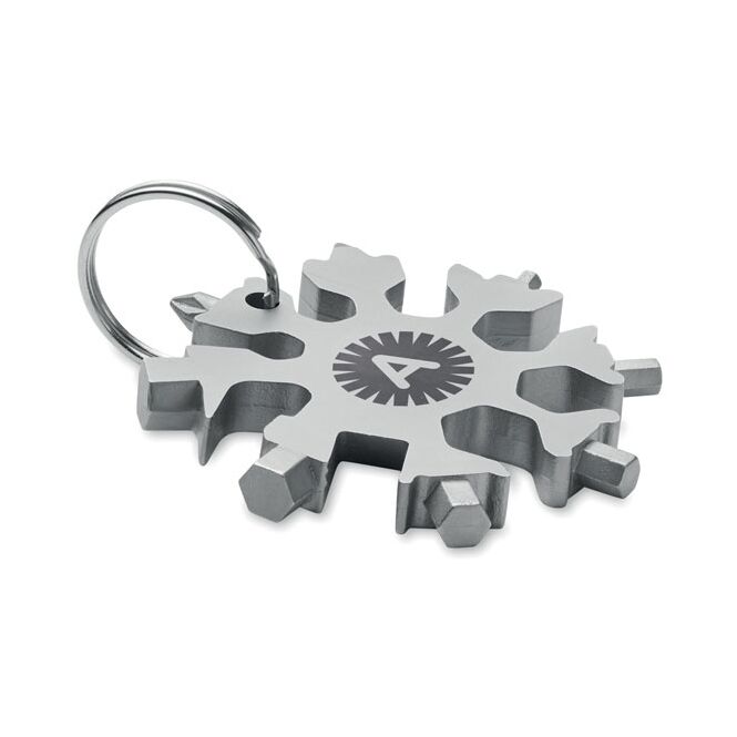 Kundengeschenk Multitool Edelstahl – titan – mit edler Gravur 17-in-1 Schneeflocken-Design vielseitiges Multifunktionswerkzeug