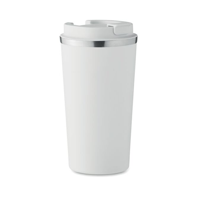 Premium-Werbeartikel Thermobecher MO6579 – weiss – mit Logodruck 510 ml für die Büroküche und Mitarbeiter