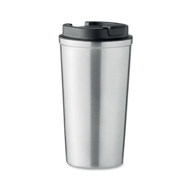 Firmengeschenk Thermobecher MO6579 – mattsilber – mit Logodruck 510 ml für die Büroküche und das Mitarbeiter-Onboarding