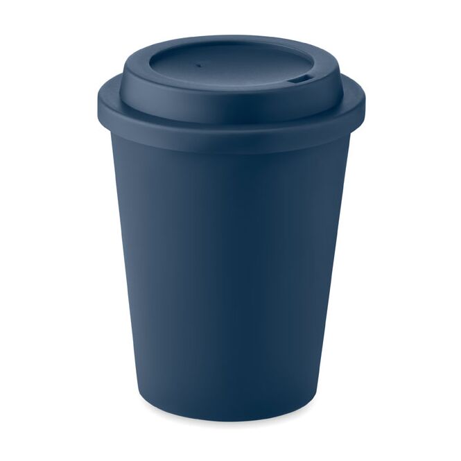 Werbeartikel Thermobecher PP – marineblau – mit Logo bedruckt 300 ml für Events und Messen