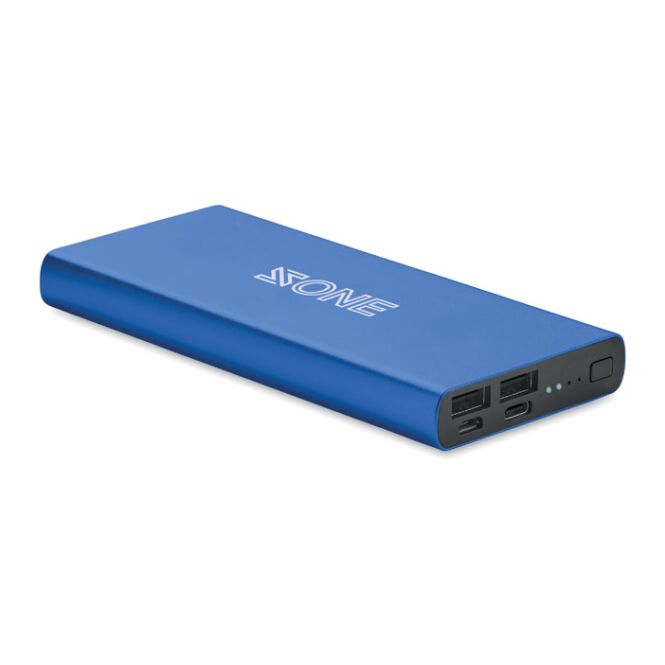 Werbeartikel Powerbank MO6770 – königsblau – lasergraviert 10.000 mAh 18W USB-C für das Mitarbeiter-Onboarding