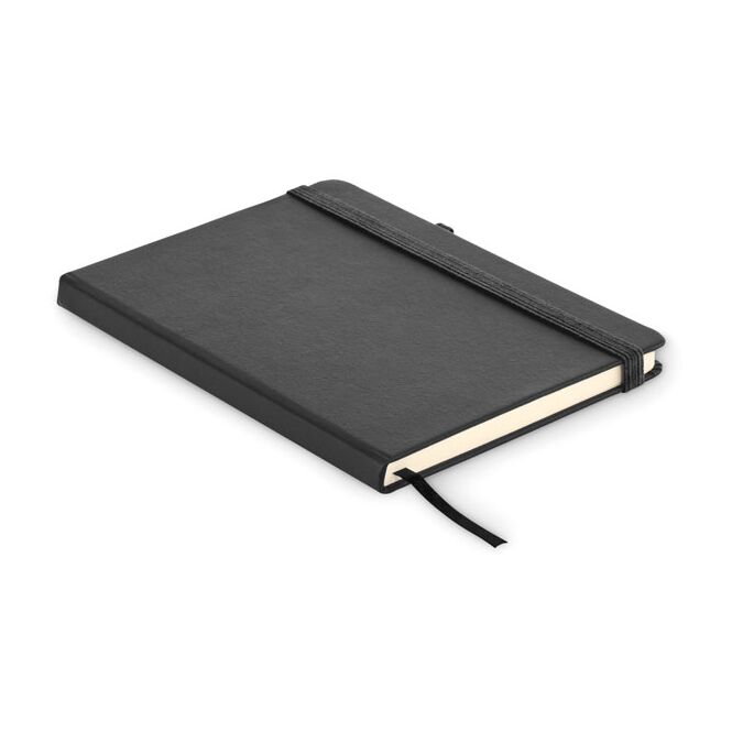 Mitarbeitergeschenk Notizbuch MO6835 – schwarz – mit Logo bedruckt 96 Blatt Recyclingpapier A5 nachhaltiges Journal für CSR-Promotions