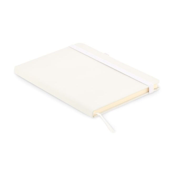 Firmengeschenk Notizbuch MO6835 – weiss – mit Logo bedruckt, DIN A5, 192 Seiten Recyclingpapier, nachhaltiges Journal für CSR