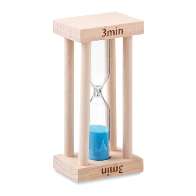 Werbeartikel Kurzzeitmesser 3 min – holzfarben – mit Logo bedruckt als praktischer Küchentimer für Promotions