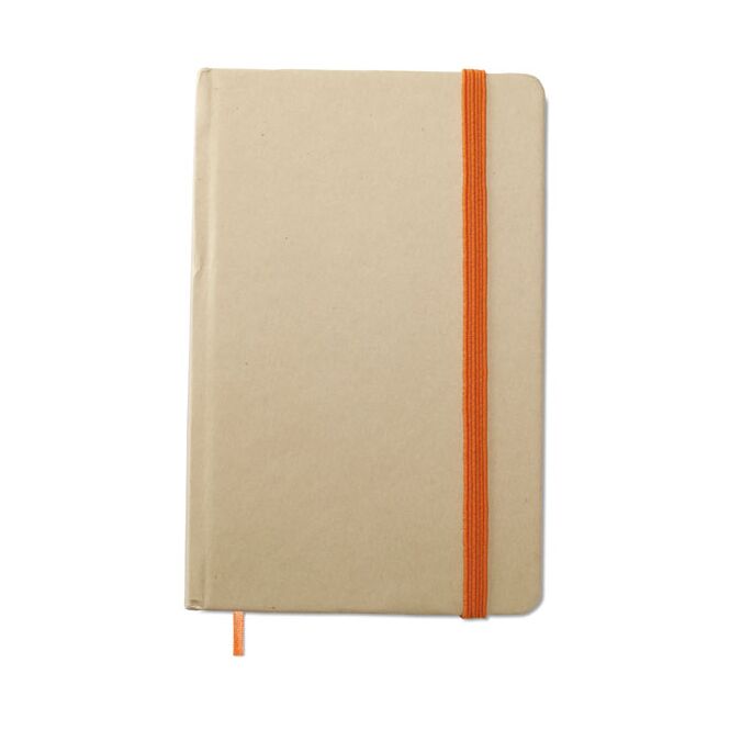 Mitarbeitergeschenk Notizbuch Evernote A6 – orange – mit individuellem Werbedruck 96 Seiten recyceltes Material nachhaltiges Journal