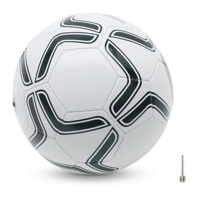 Werbeartikel Fussball – weiss schwarz – mit Logo bedruckt Gr. 5 für WM 2026 Aktionen