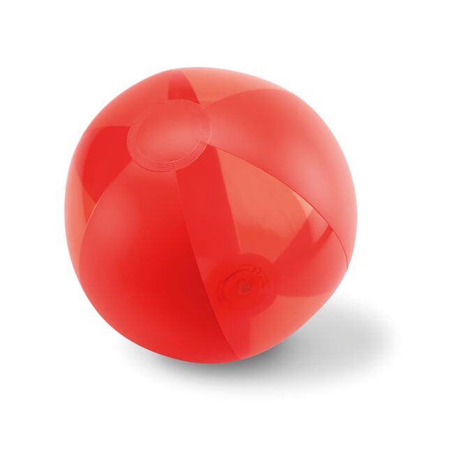 Werbeartikel aufblasbarer Wasserball – rot – mit Logo bedruckt für Strand-Promotions