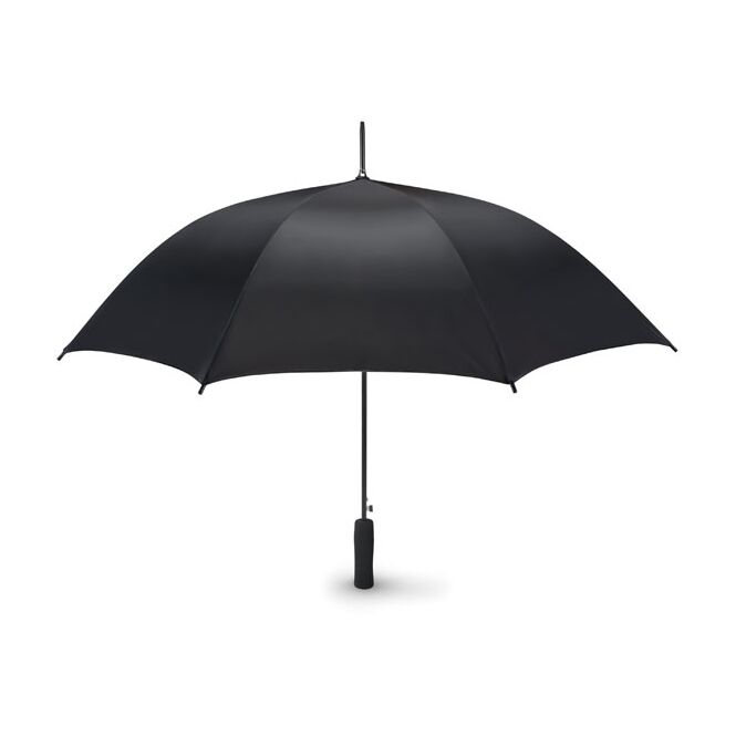 Firmengeschenk Automatikschirm 23 Zoll – schwarz – mit individuellem Logodruck Öffnungs-Automatik Ø 105 cm für Hotellerie & Gastronomie