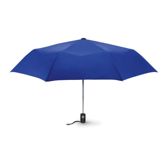 Werbeartikel Automatikschirm Luxus – königsblau – mit individuellem Logodruck sturmfest mit Windproof-System Ø 106 cm für Events