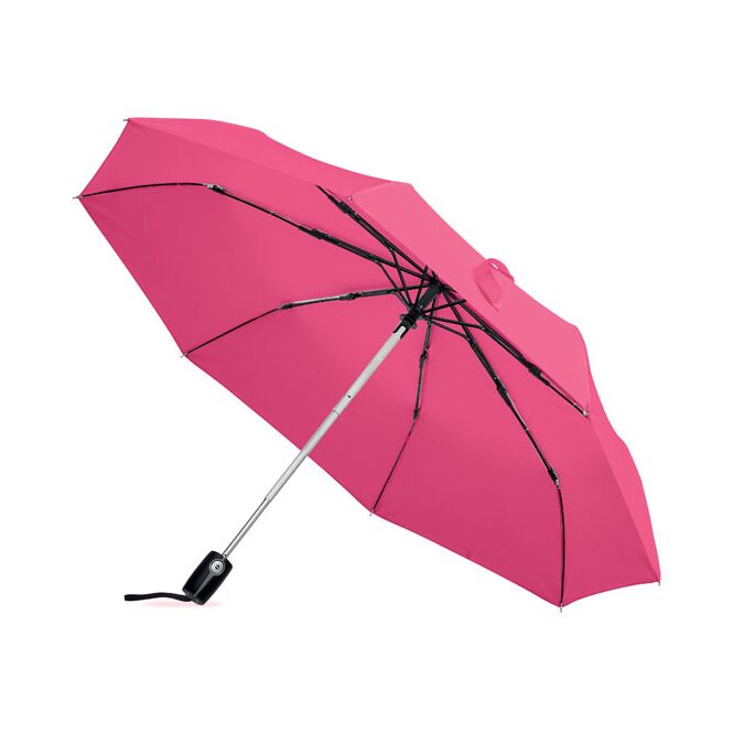 Werbeartikel Automatikschirm Luxus – fuchsia – mit individuellem Logodruck sturmfest mit Windproof-System Ø 95 cm für Promotion-Aktionen