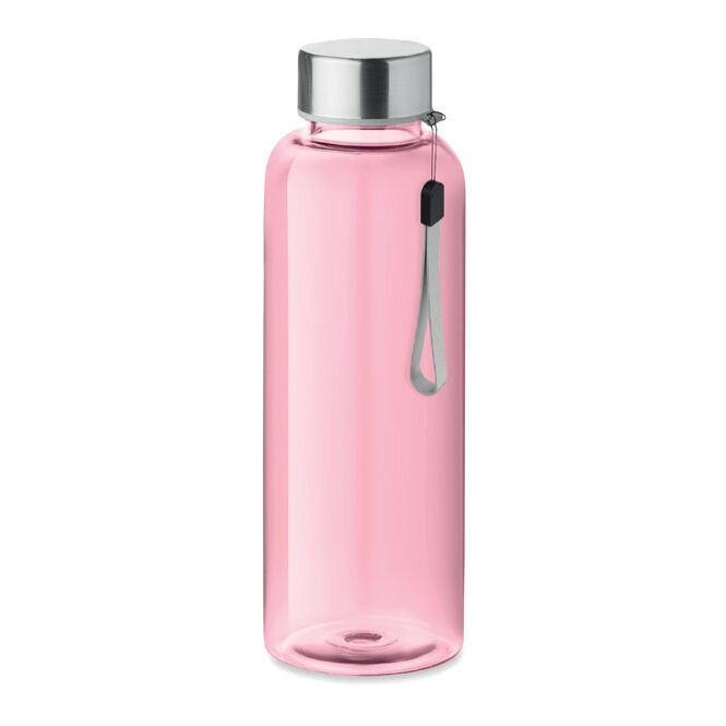 Werbeartikel Tritan Trinkflasche – transparent pink – mit Logo bedruckt 500 ml BPA-frei auslaufsicher für Sportevents & Turniere