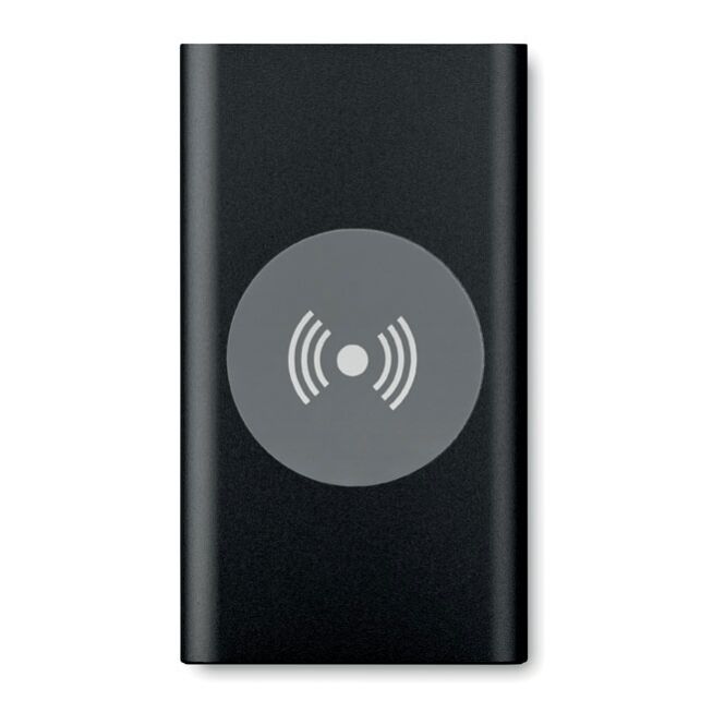 Premium-Werbeartikel Ladestation mit Powerbank – schwarz – mit Gravur 4000 mAh USB-C für das Homeoffice