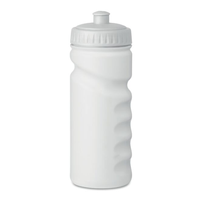 Sport-Werbemittel Sport-Trinkflasche 500 ml – weiss – mit Logo bedruckt 500 ml Kunststoff für Sportevents & Turniere