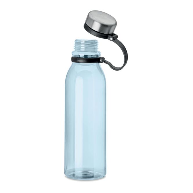 Werbeartikel RPET Trinkflasche – transparent hellblau – mit Logo bedruckt 780 ml, BPA-frei, auslaufsicher, nachhaltig für Sportevents