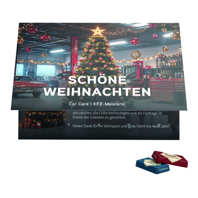 Firmengeschenk Premium Tisch Adventskalender Flip Cover Querformat – weihnachtlich – inkl. Werbeaufdruck als Weihnachtsgeschenk für Mitarbeiter