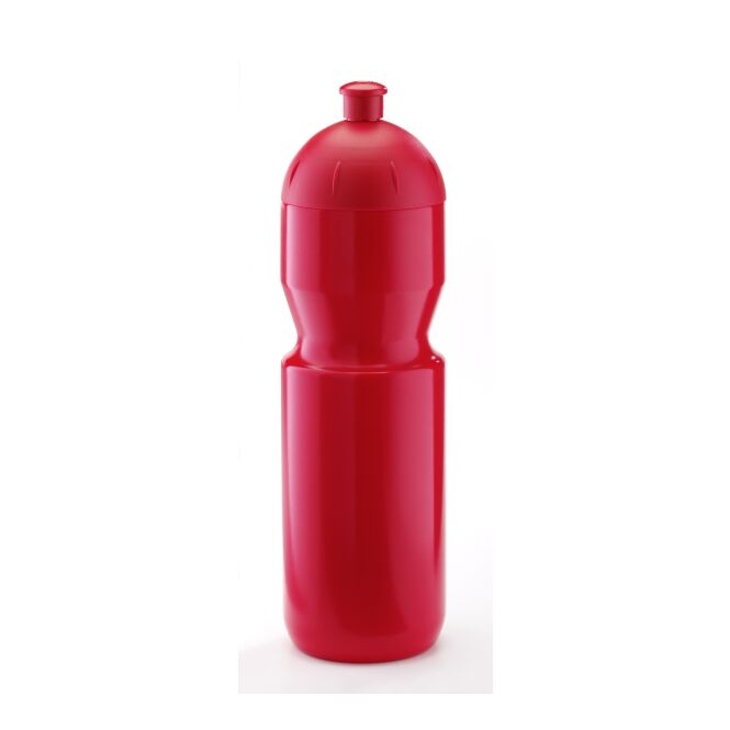 Werbeartikel Bulb Flasche B1 – rot – mit Logo bedruckt 750 ml Kunststoff für Sportevents & Turniere