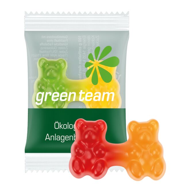 Streuartikel Trolli Gummibärchen Flowpack – bunt gemischt – mit individuellem Etikett 6,5 g ideal für Messen und Firmenevents als Giveaways