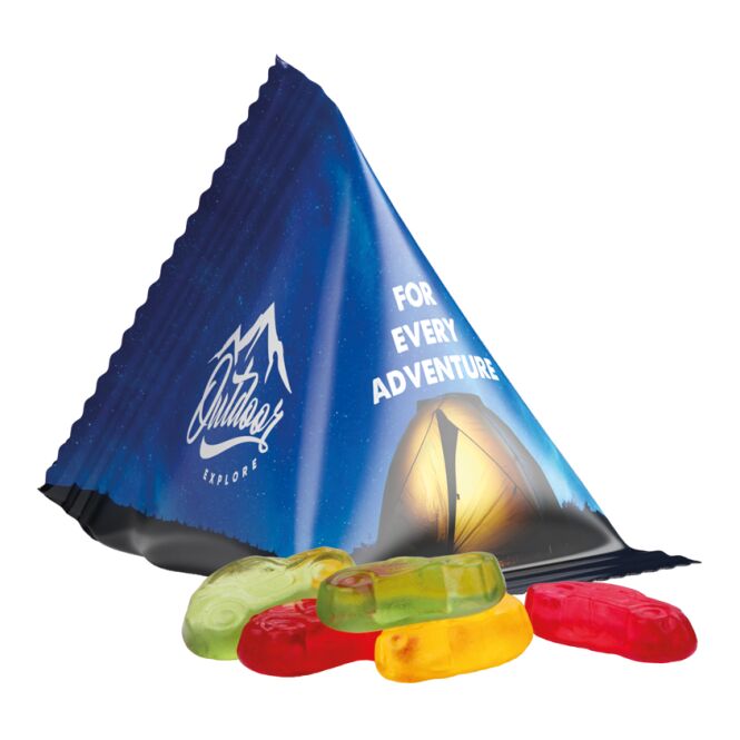 Streuartikel Trolli Fruchtgummi Standardformen – weiss – mit Logo bedruckt 15 g für Messen und Events für potenzielle Kunden und Partner