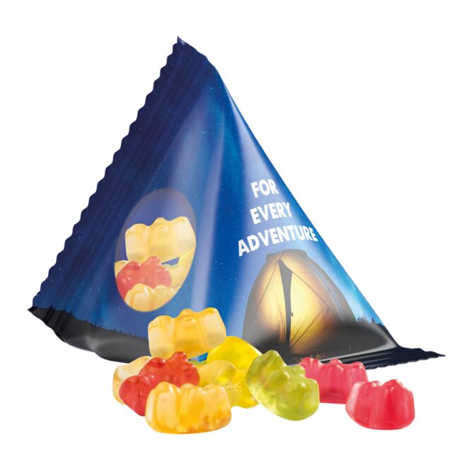 Streuartikel Trolli Fruchtgummi Standardformen – transparent – mit Logo bedruckt 15 g für Messen als ideale Werbeartikel für Kunden