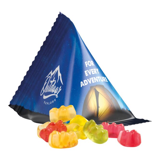 Streuartikel Trolli Fruchtgummi Standardformen – weiss – mit Logo bedruckt 15 g für den Einsatz auf Messen sowie für Kunden und Mitarbeiter