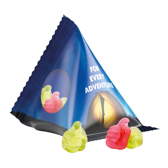 Streuartikel Trolli Fruchtgummi Standardformen – transparent – mit Logo bedruckt 15 g für Messen und Events für potenzielle Kunden