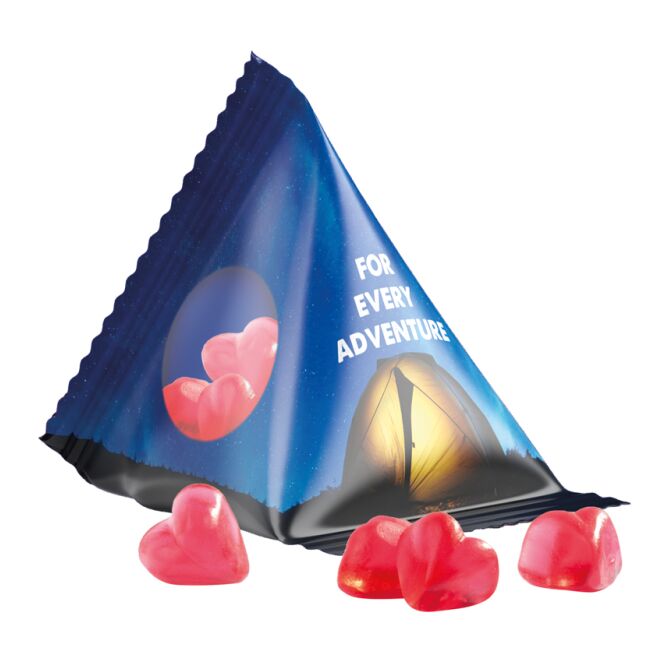 Streuartikel Trolli Fruchtgummi Standardformen – transparent – mit Logo bedruckt 15 g für Messen und Events an Kunden und Mitarbeiter