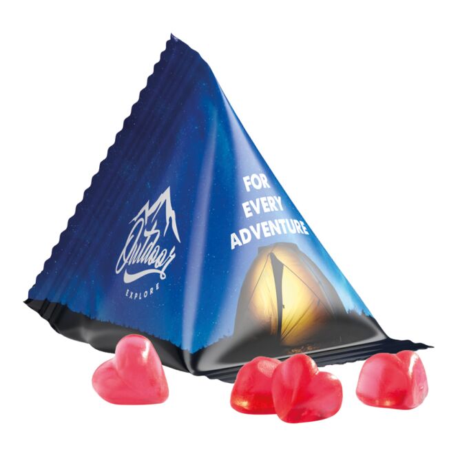 Streuartikel Trolli Fruchtgummi Tetraeder – standardformen – mit Logo bedruckt 15 g für Messen und Events zur Kundengewinnung für Firmen