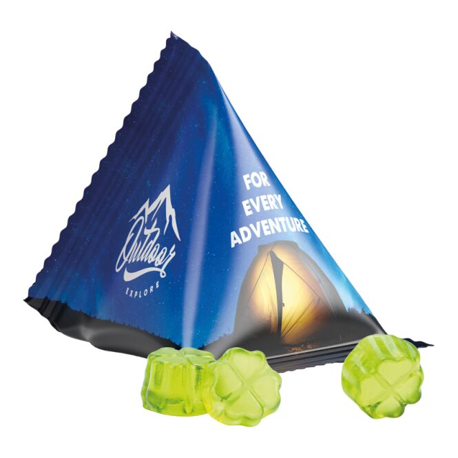 Streuartikel Trolli Fruchtgummi Standardformen – weiss – mit Logo bedruckt 15 g für den Einsatz auf Messen und Events an potenzielle Kunden