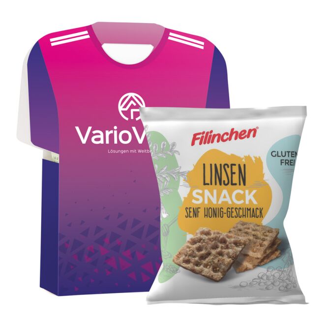 Streuartikel Trikot Box M – mit schokolade – mit individueller Banderole Werbeartikel für Messen und Events an potenzielle Kunden und Partner