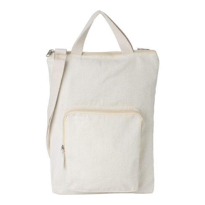 Mitarbeitergeschenk Laptoptasche Iker – beige – mit Logo bedruckt für 15 Zoll Notebooks für das Büro