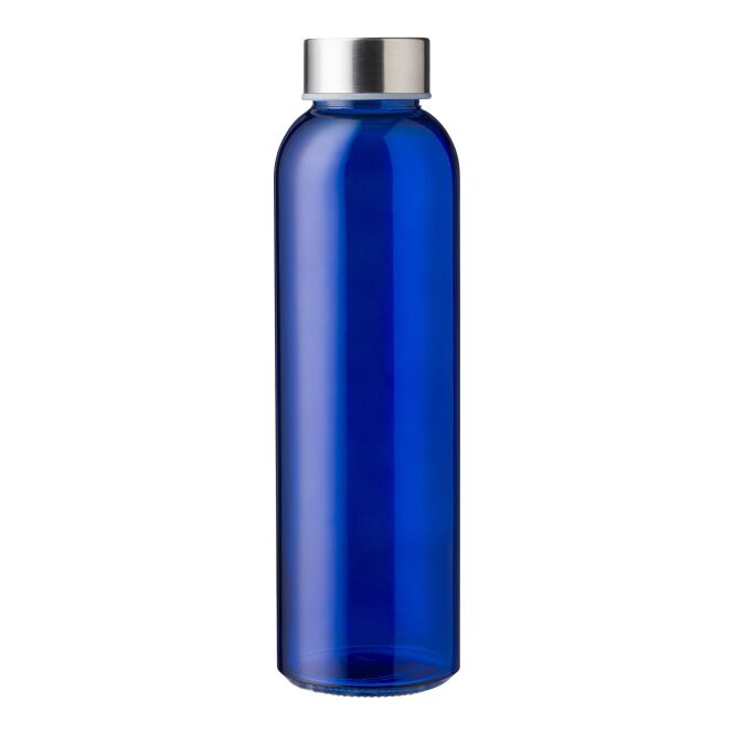 Werbeartikel Glas-Trinkflasche Maxwell – kobaltblau – mit Logodruck 500 ml nachhaltig bedruckbar für Messen und Events