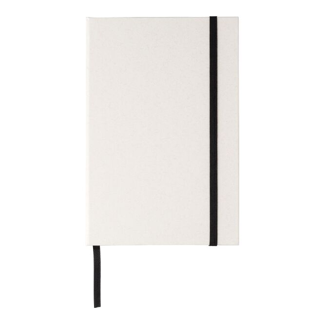 Mitarbeitergeschenk Notizbuch Hudson – schwarz/weiss – mit Werbedruck 70% recycelter Milchkarton 80 Blatt A5 nachhaltiges Journal