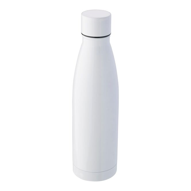Firmengeschenk Thermosflasche Marcelino – weiss – mit Gravur 500 ml doppelwandig vakuumisoliert für den Außendienst