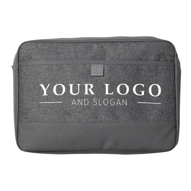 Mitarbeitergeschenk Laptop-Tasche Barcelona – grau – mit Logo bedruckt für 13 Zoll Notebooks für das Büro