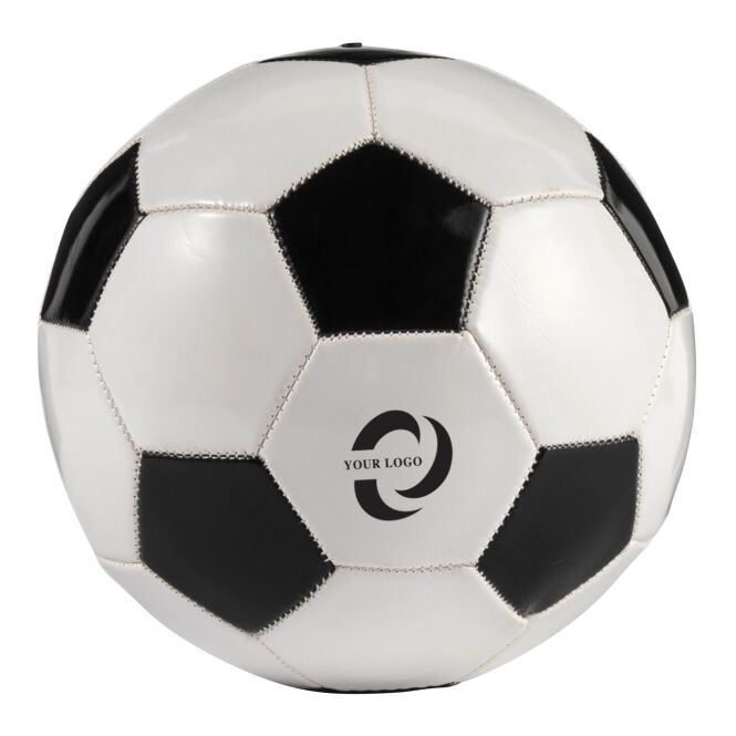 Werbeartikel Fußball Franz – schwarz/weiss – mit Logo bedruckt Größe 5 für die WM 2026