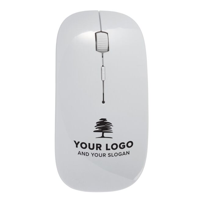 Mitarbeitergeschenk Kabellose Computermaus Silicon Valley – schwarz – mit Logo bedruckt Bluetooth kabellos für das Homeoffice