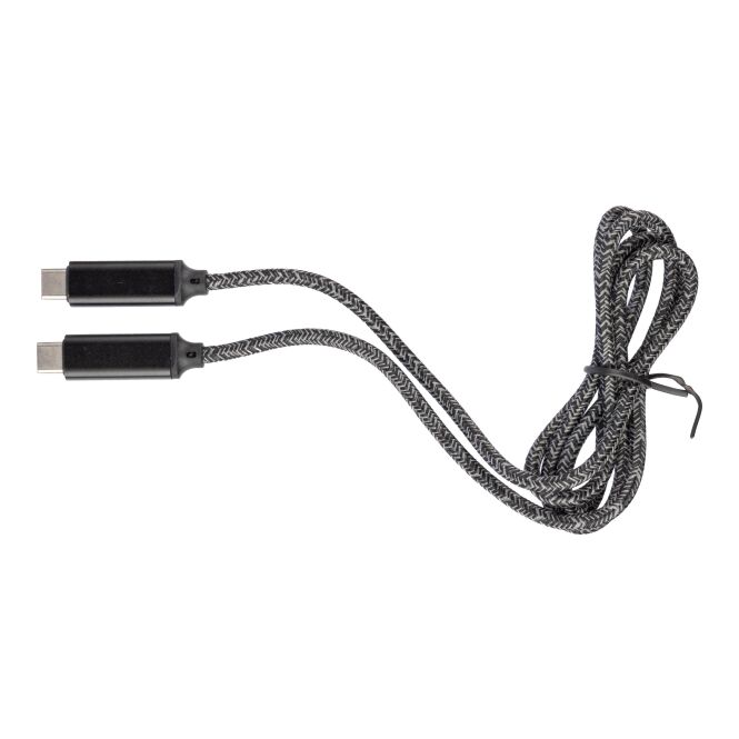 Mitarbeitergeschenk Ladekabel Gerd – hellgrau – mit Logo bedruckt 100W USB-C auf USB-C 1 Meter für die Büroausstattung