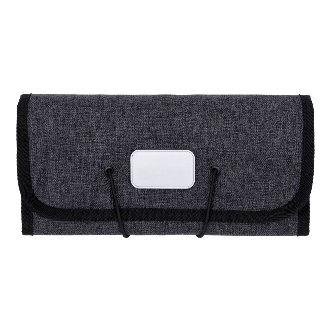Mitarbeitergeschenk Laptoptasche BrandCharger Foliomappe – grau – mit Logo bedruckt für die Büroausstattung und zur Kabelorganisation