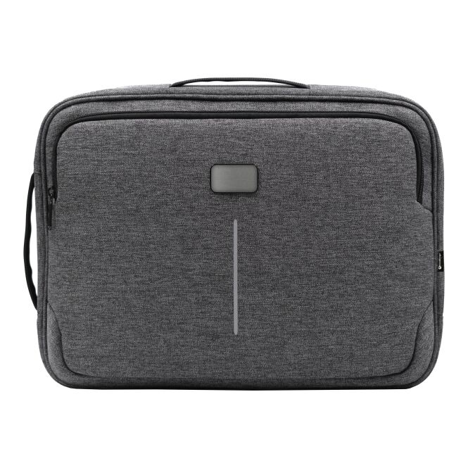 Mitarbeitergeschenk BrandCharger Specter Hybrid Laptop-Tasche – grau – mit Logo bedruckt für 16 Zoll Notebooks aus recyceltem Material